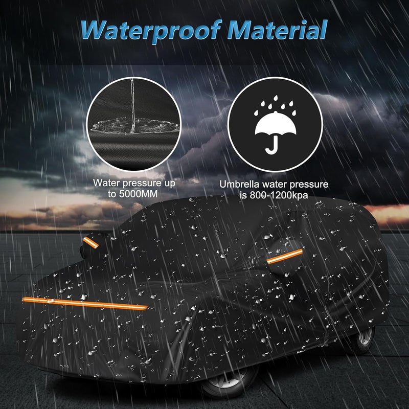 BIGACOVER Car Cover for 1984-2020 Dodge Grand Caravan,Chrysler Grand Voyager,1984-2000Plymouth Grand Voyager, Waterproof 210D Oxford Cloth and Cotton Cover Outdoor Full Car Covers - Image 5
